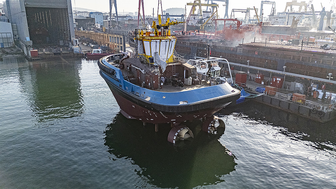 La puesta a flote se realizó en la bahía de Tuzla, cerca de Estambul.